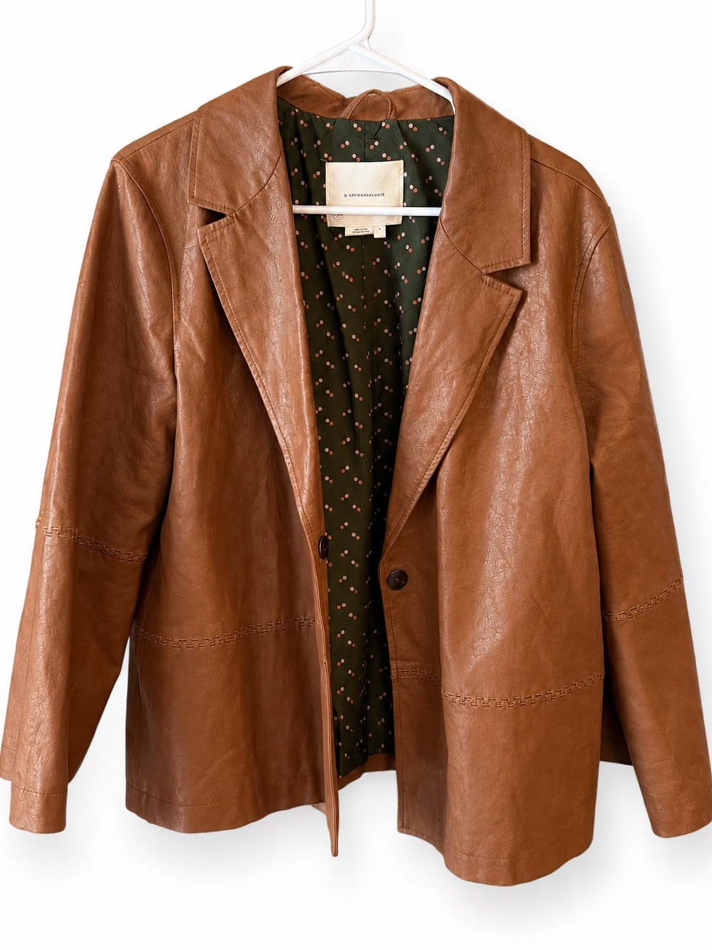 Anthropologie Cognac Leather Blazer Jacket